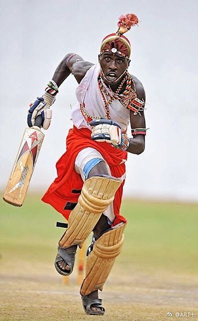 非洲肯尼亚地区的马萨伊人板球装备，传统和...