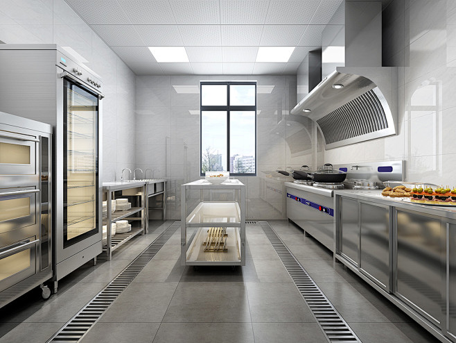 酒店厨房 餐饮厨房 酒店后厨 酒店厨房设备 消毒柜-室内设计-拓者设计