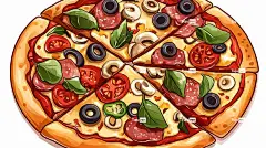 披萨小吃美味美食插画手绘