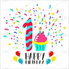 愉悦,生日卡,婴儿,艺术,12到18个月,生日,周年纪念,贺卡,文字,蛋糕