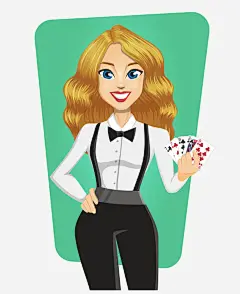 卡通手绘金发性感赌场美女_新图网 https://ixintu.com 卡通的人物 手绘的美女 金发的美女 性感的美女 赌场的美女