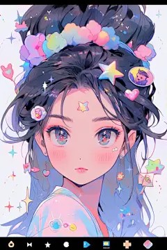 炫彩亮色夏季扁平风多巴胺女孩穿搭人物插画