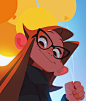Balloon Girl, Allison Perry : Stylized character illustration.