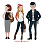 Fashion teenagers pack Free Vector