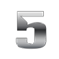 银色金属阿拉伯数字 5