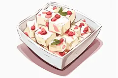 甜点原味炒酸奶元素插画