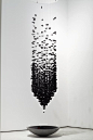 Suspended Charcoal Installations by Korean artist Seon Ghi Bahk//: 
