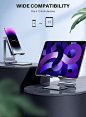 Amazon.com: Anozer Tablet Stand, [Updated] Adjustable & Foldable Aluminium iPad Stand,Compatible with 2022 iPad Air 5/4,iPad Mini 6/5,iPad 10.2,iPad Pro 12.9/11, Portable Monitor, Surface Pro, Phones (4-13 inch) : Electronics