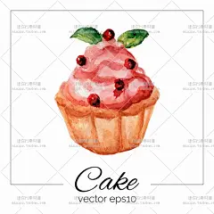 336号水彩手绘巧克力蛋糕甜品店铺菜单目录店招设计AI矢量EPS素材-淘宝网