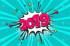 2019年波普艺术漫画书文本演讲泡泡