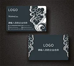 高档黑底花纹名片,服装纺织业名片,名片设计,设计,汇图网www.huitu.com