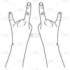 左手和右手在不同的位置用石头手势。