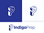 IndigoPrep initials prep indigo education grids grid logo lines isometric p i ip logo logotype