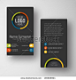 Modern simple dark vertical business card template with some placeholder 正版图片|正版微利素材库 - 海洛创意（HelloRF） - 站酷旗下产品
