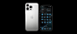 Front view of 6.9-inch iPhone 16 Pro Max and back view of 6.3-inch iPhone 16 Pro in White Titanium