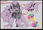 Safebooru - 1boy beast wars chibi claws clenched teeth dinosaur directional arrow fangs grin insignia kamizono (spookyhouse) machine machinery mecha megatron megatron (beast wars) no humans oldschool open mouth personification red eyes robot science ficti