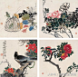 任薰——花鸟草虫 四帧欣赏   |   
清|任薰(1835-1893)字舜琴、阜长，其父任椿、兄任熊都是画家。人物与兄同师陈洪绶，工人物仕女、花鸟山水、肖像，画法博采众长，面貌多样，富有新意。与任熊、任颐时称"三任"，合任预为"四任"，为清末海上画派重要画家之一。