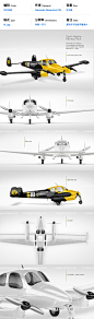 1401490 Sport Airplane Mockup Pack 运动飞机滑翔机多角度样机展示素材 yellow images