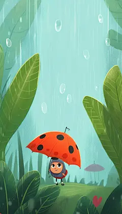 下雨24节气雨水春分插画