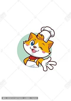 卡通可爱小猫厨师头像矢量图设计模板下载-设计素材素材下的动漫卡通设计模板-汇图网