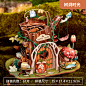 乐立方森林奇遇圣诞万圣节盲盒人偶场景手作3D立体拼图拼装玩具