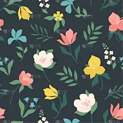 seamless bright scandinavian floral pattern great