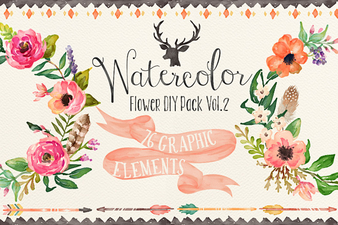 Watercolor flower DI...