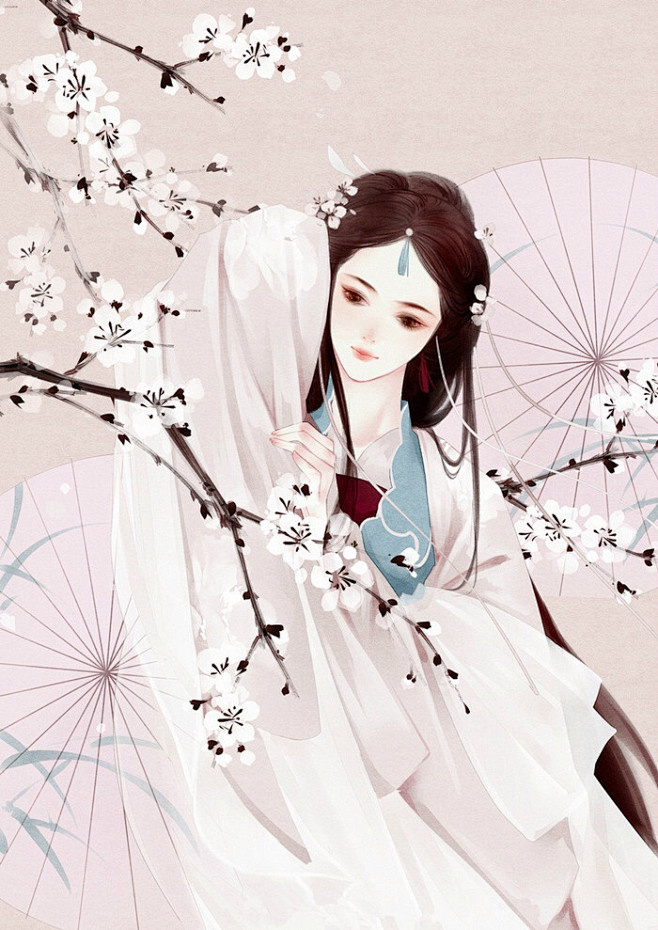 唯美古风动漫人物cp背景图