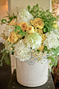 beautiful flowers in a vintage crock!!...Love <3