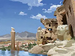 {插画系列}西方写实场景01