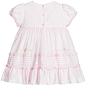 Baby Girls Pink Hand Smocked Cotton Dress : Baby girls pink short-sleeved Sarah Louise dress  #手工# #DIY# #布艺#