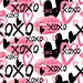 XOXO刷字标志无缝图案