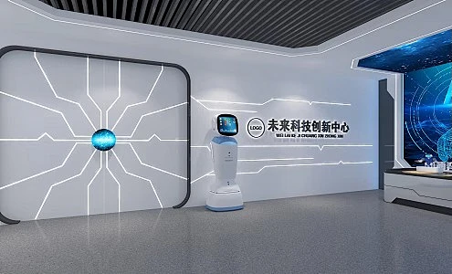 科技馆 科技展厅 AI智能展厅 博物馆 规划馆 体验馆3D模型-花瓣网