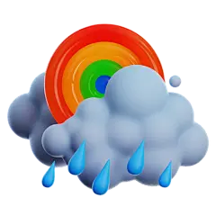 PNG素材：大雨带彩虹