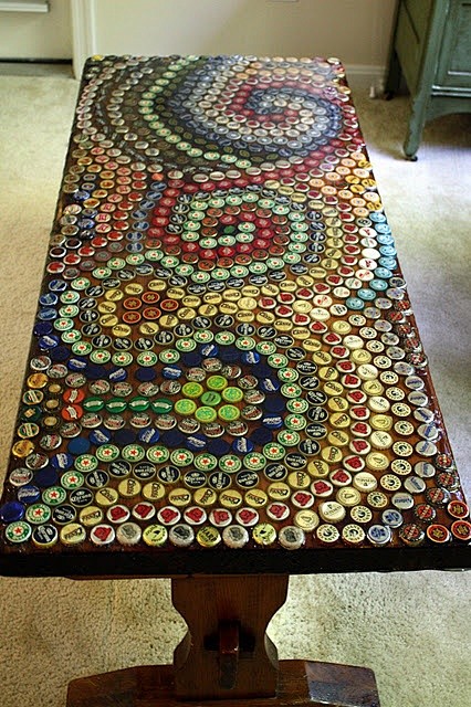 Recycle bottle caps ...