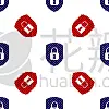 安全,红色,蓝色,盾,计算机图标,计算机,现代,网络安全防护,证章,锁