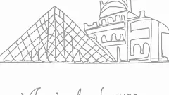 简易风地标建筑线稿矢量素材