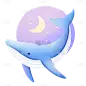 扁平-海洋日元素贴纸-鲸鱼