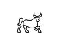 公牛优雅收费华尔街单线扁平金牛座抽象牛最小矢量图简单艺术线图标标记标志动物公牛