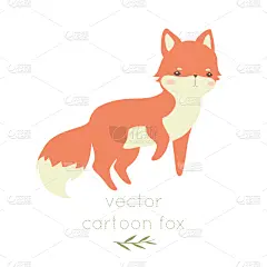 卡通,绘画插图,可爱的,分离着色,白色背景,小狐狸,贺卡,背景分离,野生动物