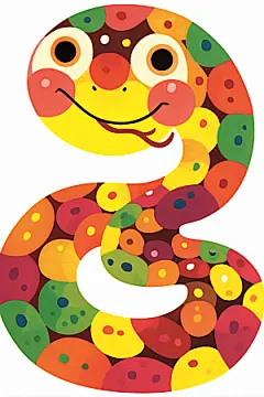 扁平风蛇年手绘动物插画