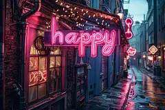 可爱的霓虹发光英文字母背景图片