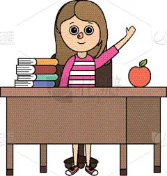 动画片,女生,可爱的,创造力,书,重返校园,概念,小学,图像,书桌