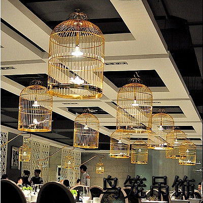 创意家居餐厅软装会所天花吊饰装饰仿真鸟笼...