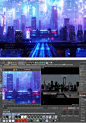 霓虹灯赛博朋克城市建筑街道C4D工程模型OC场景渲染源文件素材-淘宝网