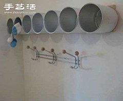 铁罐子简单废物利用 手工制作收纳架