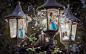 People 2500x1563 digital art women lantern fantasy art bokeh broken glass singing fairies