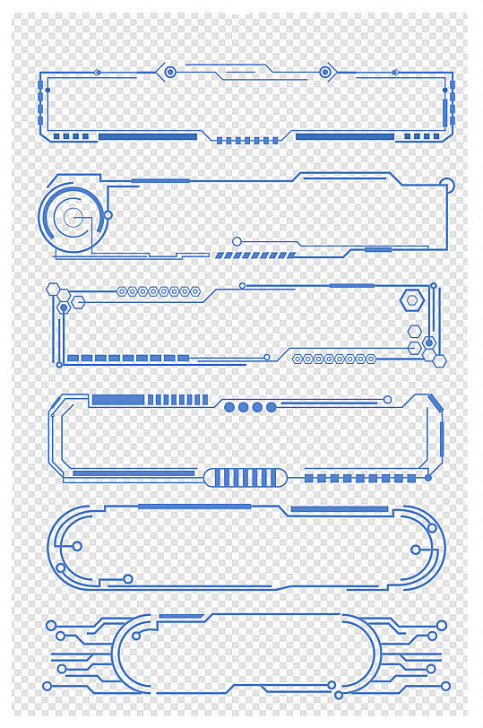 蓝色科技感线条边框标题框文本框-众图网