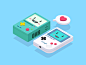 2.5D—BMO And Game Boy adventure time bmo gameboy ai illustrator icon game 2.5d