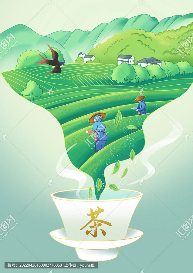 茶叶包装插画-花瓣网